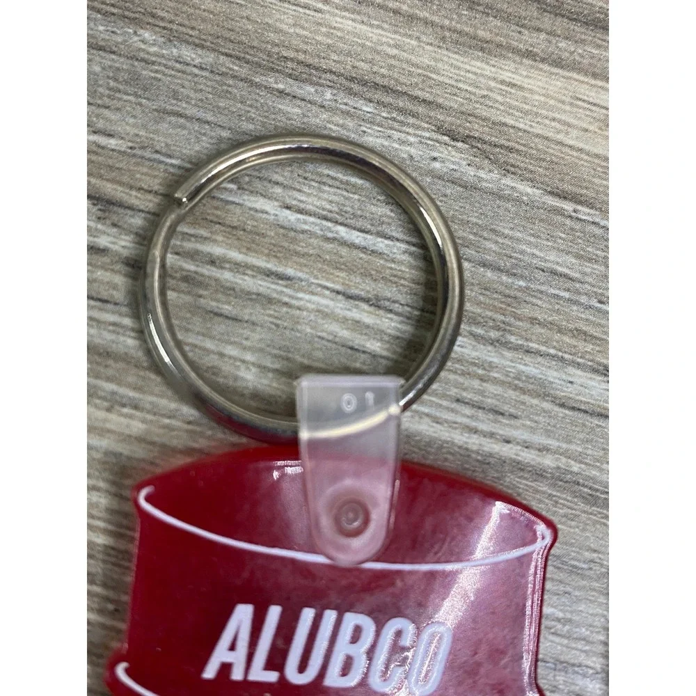 Alubco Moly Motor Oil Keychain American Lubricants Co‎ Dayton Ohio Red Oil Drum